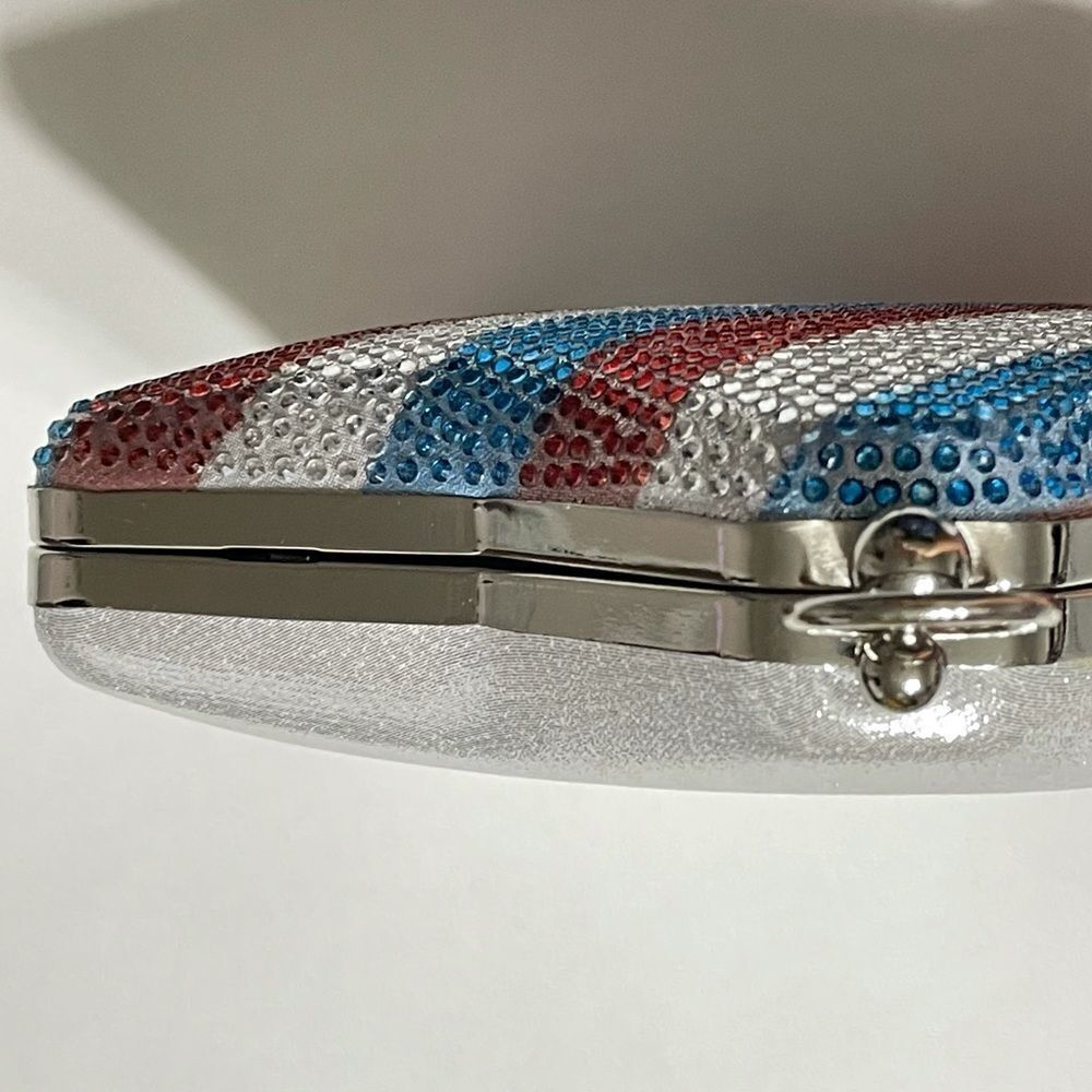 Alessia Rhinestone America Star and Stripes Crystal Red Silver Blue Crossbody - Picture 5 of 13